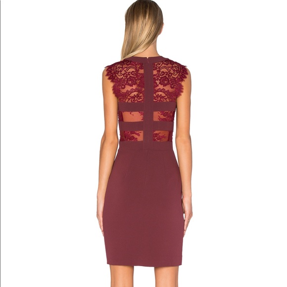 THE KOOPLES burgundy lace cutout dress - Picture 2 of 5